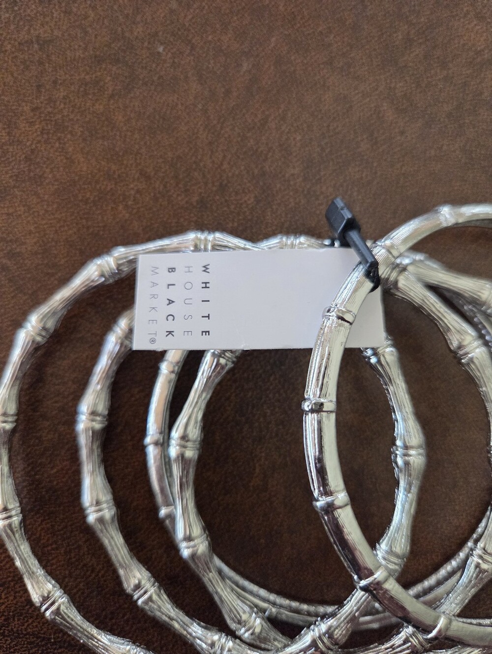 White House Black Market Silver Toned Stacking Bracelets (5)